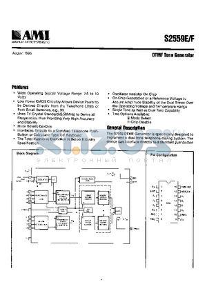 S2559F datasheet - DTMF Tone Generator