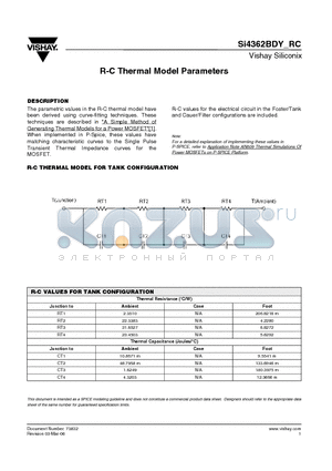 SI4362BDY-RC datasheet - R-C Thermal Model Parameters