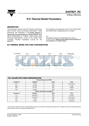 SI4378DY_RC datasheet - R-C Thermal Model Parameters