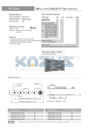 TPFLEX-N5P-7-0.127-250 datasheet - 50MIL (1.27mm) OKIFLEX-TP Type (150V, 80`C)