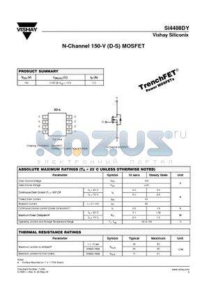 SI4488DY datasheet - N-Channel 150-V (D-S) MOSFET