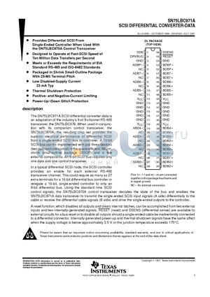 SN75LBC971ADL datasheet - SCSI DIFFERENTIAL CONVERTER-DATA