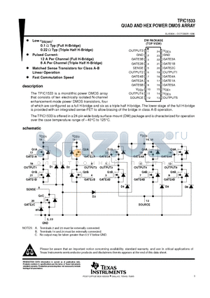 TPIC1533 datasheet - QUAD AND HEX POWER DMOS ARRAY