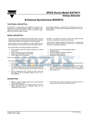 SI4724CY datasheet - N-Channel Synchronous MOSFETs