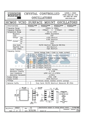 VSH51012-44.736M datasheet - HCMOS VCXO SURFACE MOUNT OSCILLATORS