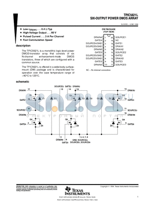 TPIC5621L datasheet - SIX-OUTPUT POWER DMOS ARRAY