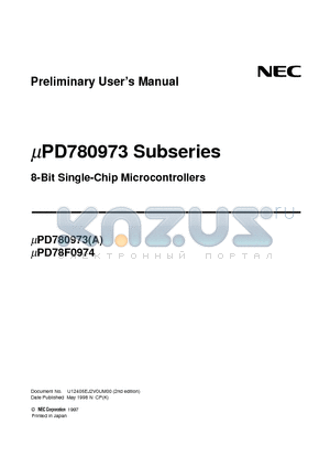 UPD780973 datasheet - 8-Bit Single-Chip Microcontrollers