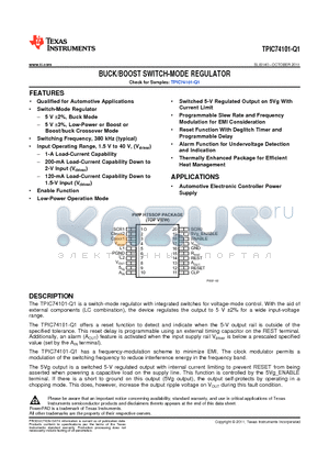 TPIC74101QPWPRQ1 datasheet - BUCK/BOOST SWITCH-MODE REGULATOR