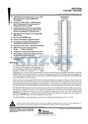 SN75LVDS82DGG datasheet - FLATLINKE RECEIVER