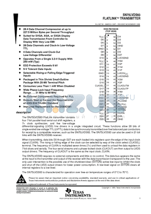 SN75LVDS83 datasheet - FLATLINKE TRANSMITTER