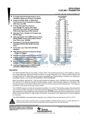 SN75LVDS84ADGG datasheet - FLATLINKE TRANSMITTER