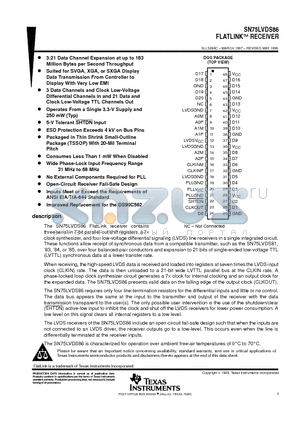 SN75LVDS86DGG datasheet - FLATLINKE RECEIVER