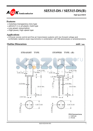 SI5315-DS datasheet - High Speed IRED