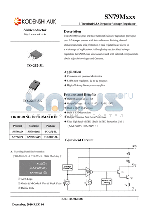 SN79M05PI datasheet - 3 Terminal 0.5A Negative Voltage Regulator