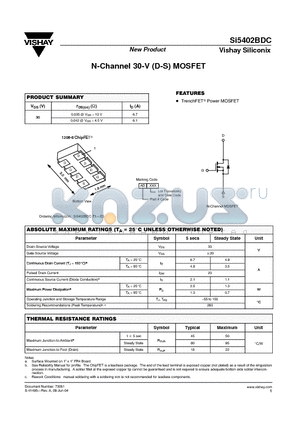 SI5402BDC_08 datasheet - N-Channel 30-V (D-S) MOSFET