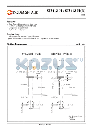 SI5413-H datasheet - Blue Colored transparency lens type