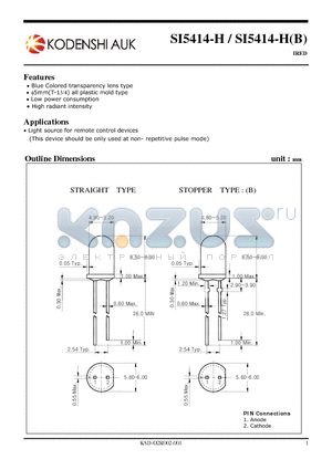 SI5414-H datasheet - Blue Colored transparency lens type