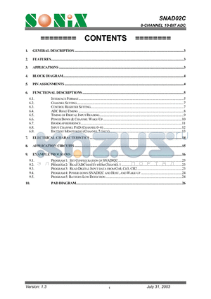 SNAD02C datasheet - 8-CHANNEL 10-BIT ADC