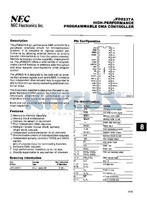 UPD8237AC-5 datasheet - HIGH-PERFORMANCE PROGRAMMABLE DMA CONTROLLER