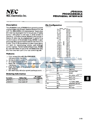 UPD82C55A datasheet - PROGRAMMABLE PERIPHERAL INTERFACE
