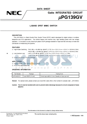 UPG131G datasheet - L-BAND DPDT MMIC SWITCH