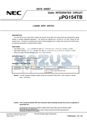 UPG154TB datasheet - L-BAND SPDT SWITCH