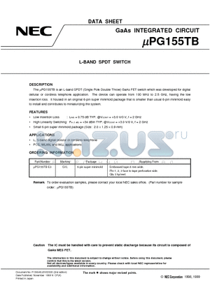 UPG155TB datasheet - L-BAND SPDT SWITCH