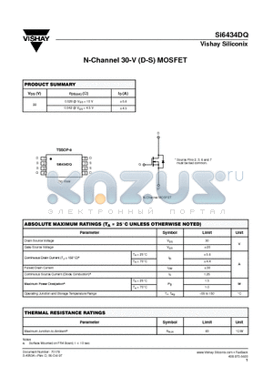 SI6434DQ datasheet - N-Channel 30-V (D-S) MOSFET
