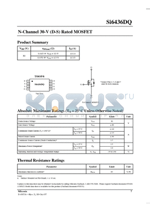 SI6436DQ datasheet - N-Channel 30-V (D-S) Rated MOSFET