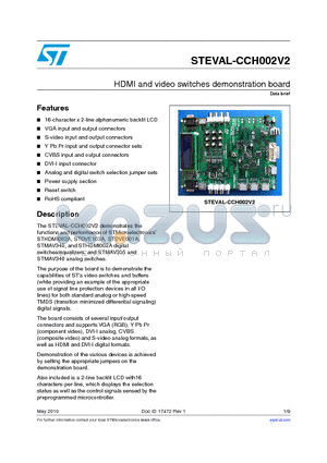 STEVAL-CCH002V2 datasheet - HDMI and video switches demonstration board