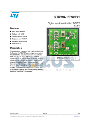 STEVAL-IFP004V1 datasheet - Digital input termination PCLT2