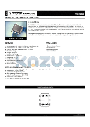 VSMF05LC_11 datasheet - multi-line low capacitance tvs array