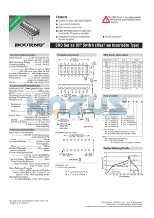 SNDR-12S-X datasheet - DIP Switch (Machine Insertable Type)