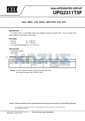 UPG2311T5F datasheet - GAAS INTEGRATED CIRCUIT