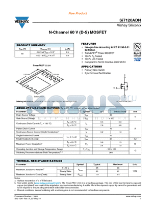 SI7120ADN datasheet - N-Channel 60 V (D-S) MOSFET