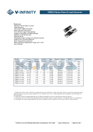 VSNS15-12-1R8 datasheet - Point of Load Converter