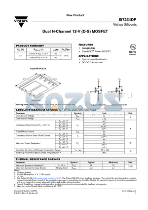 SI7234DP datasheet - Dual N-Channel 12-V (D-S) MOSFET