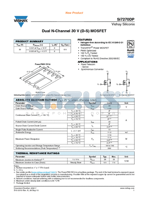 SI7270DP datasheet - Dual N-Channel 30 V (D-S) MOSFET