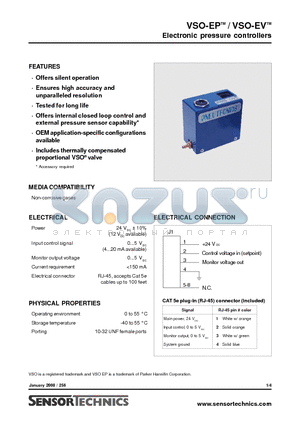 VSOEPS10-50-15 datasheet - Electronic pressure controllers