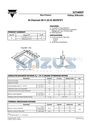 SI7348DP datasheet - N-Channel 20-V (D-S) MOSFET