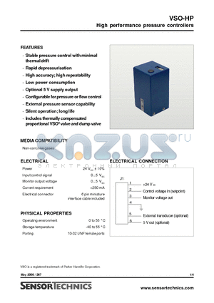 VSOHPA10-50-100 datasheet - High performance pressure controllers