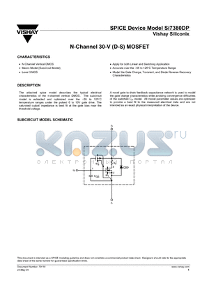 SI7380DP datasheet - N-Channel 30-V (D-S) MOSFET
