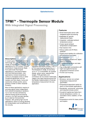 TPMI datasheet - Thermopile Sensor Module With Integrated Signal Processing