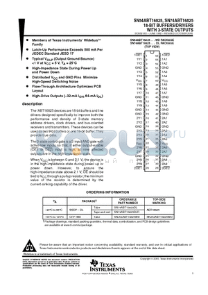 SNJ54ABT16825WD datasheet - 18-BIT BUFFERS/DRIVERS WITH 3-STATE OUTPUTS