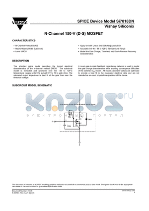 SI7818DN datasheet - N-Channel 150-V (D-S) MOSFET