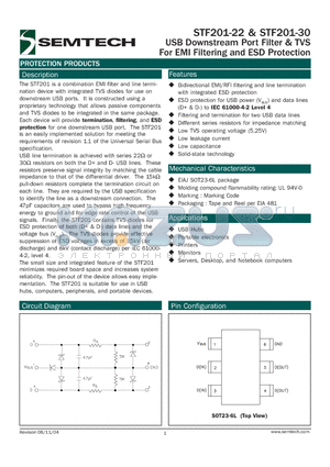 STF201-30.TC datasheet - USB Downstream Port Filter & TVS