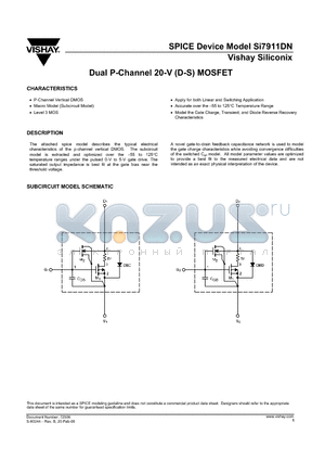 SI7911DN_06 datasheet - Dual P-Channel 20-V (D-S) MOSFET