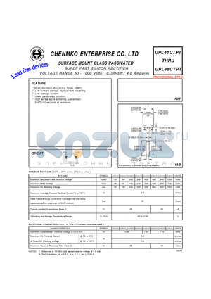 UPL45CTPT datasheet - SUPER FAST SILICON RECTIFIER