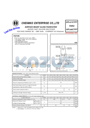 UPL62CTPT datasheet - SUPER FAST SILICON RECTIFIER