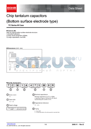 TCM1A1064758R datasheet - Chip tantalum capacitors (Bottom surface electrode type)
